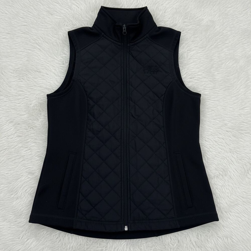 Fila Sport Women's Black Quilted Full Zip Vest - Size S
 b82